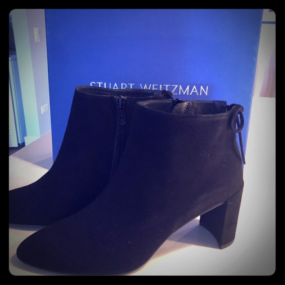 StuartWeitzman Lofty Black Suede Bootie